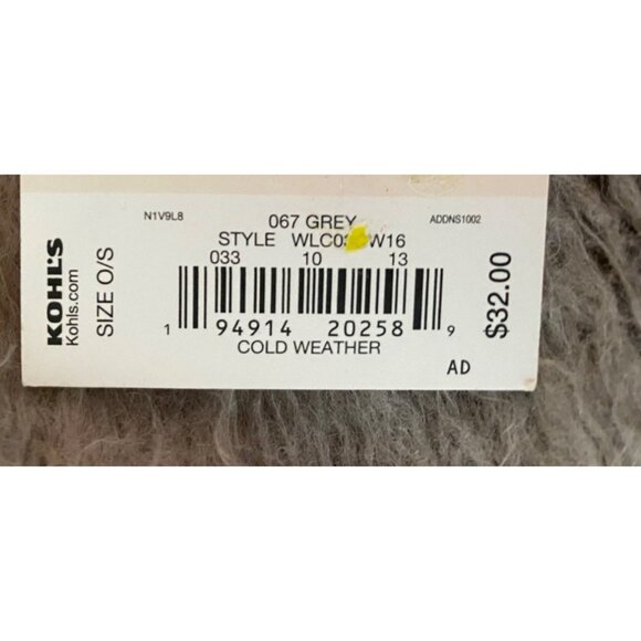 NWT Lauren Conrad Scarf Grey Soft Acrylic with Fringe 74” Long - Picture 5 of 6